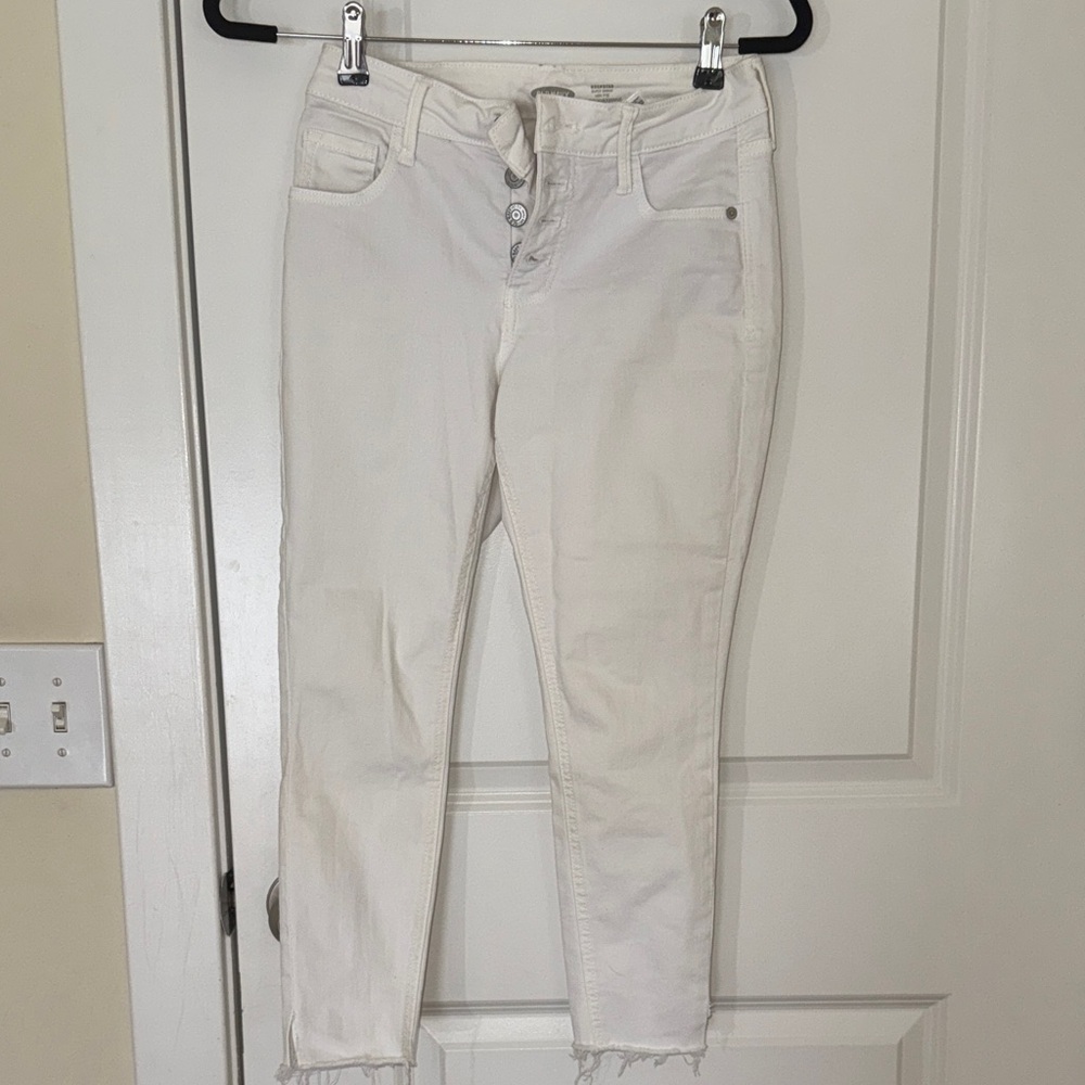 Old Navy Rockstar Jean Super Skinny High Rise White 0P